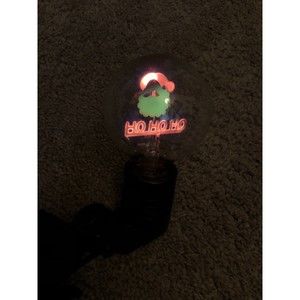 Light It Up Neon Glow SANTA HO HO HO LIGHT BULB  Christmas Holiday Fun T…